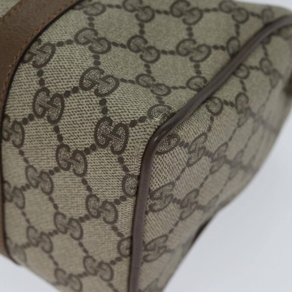 GUCCI GG Supreme Web Sherry Line Hand Bag PVC Beige Red - Picture 6 of 16